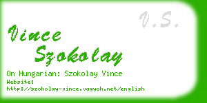 vince szokolay business card